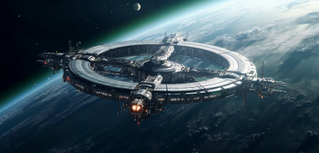 Huge_and_flat_Space_station_in_space